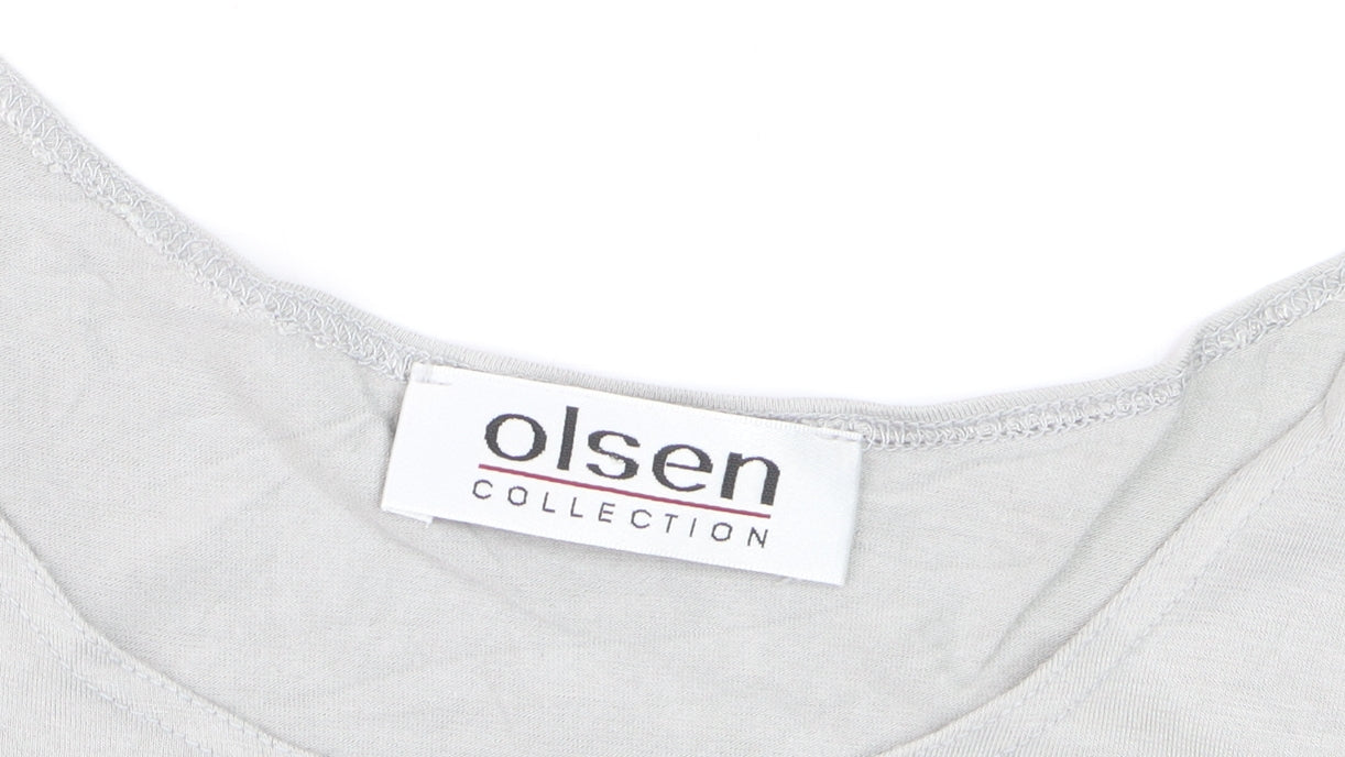 Olsen Women’s Grey Sleeveless Basic Viscose Stretch Top Size 16
