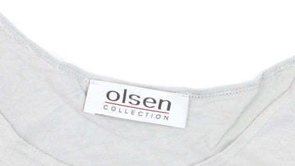 Olsen Women’s Grey Sleeveless Basic Viscose Stretch Top Size 16
