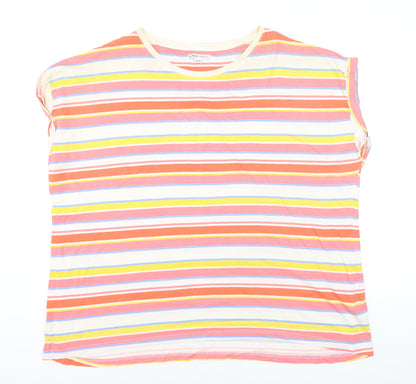 Capsule Women's Multicoloured Striped Cotton T-Shirt Size 28