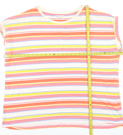 Capsule Women's Multicoloured Striped Cotton T-Shirt Size 28