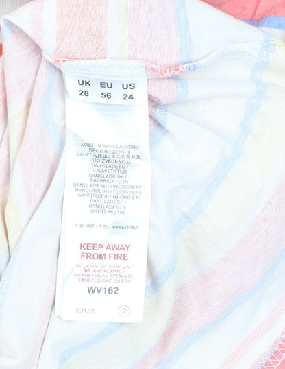 Capsule Women's Multicoloured Striped Cotton T-Shirt Size 28