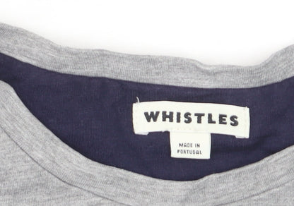 Whistles Women Grey Jersey Cotton Stretch T-Shirt Small