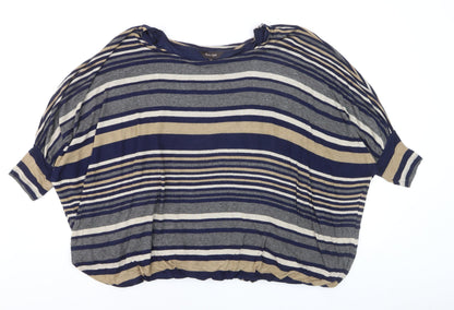 Phase Eight Women's Blue Striped Relaxed Tunic Blouse Size 12