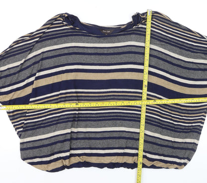 Phase Eight Women's Blue Striped Relaxed Tunic Blouse Size 12