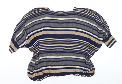Phase Eight Women's Blue Striped Relaxed Tunic Blouse Size 12