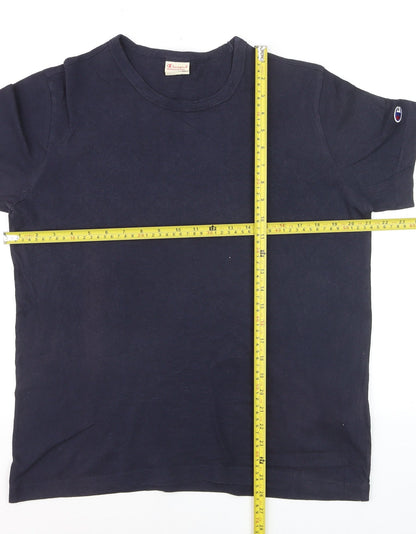 Champion Men's Blue Small Short Sleeve Crew Neck Cotton T-Shirt