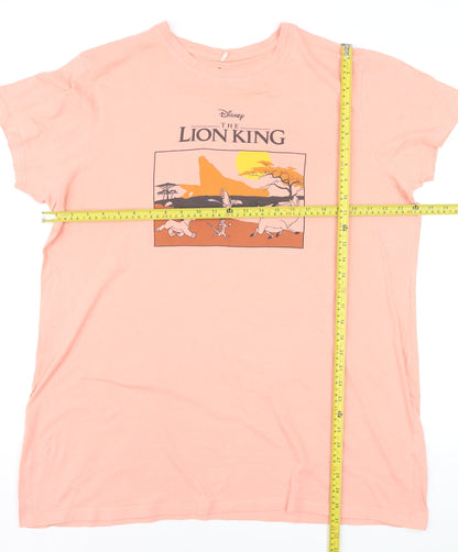 Disney Women’s Pink Lion King T-Shirt Size L Crew Neck Short Sleeve