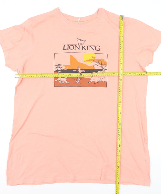 Disney Women’s Pink Lion King T-Shirt Size L Crew Neck Short Sleeve