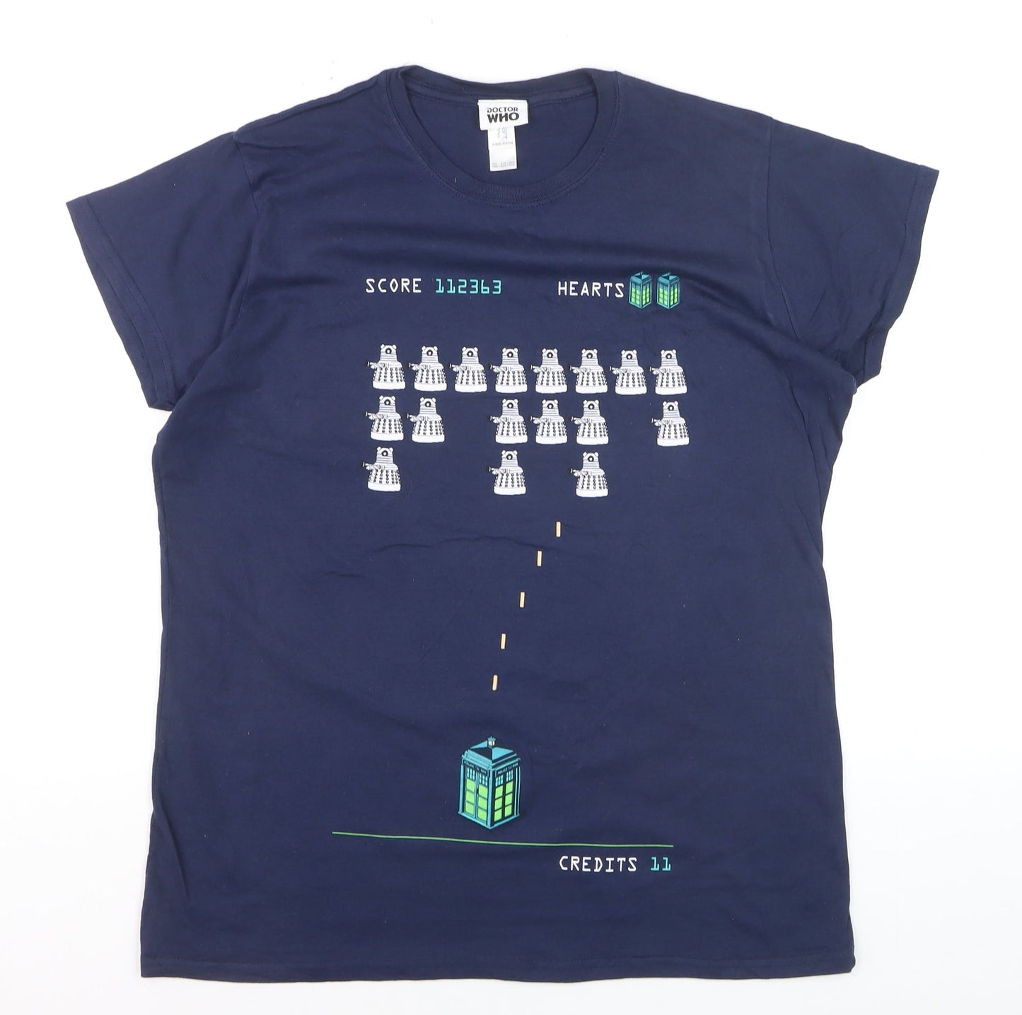 Doctor Who Women's Blue 2XL Short Sleeve Cotton T-Shirt