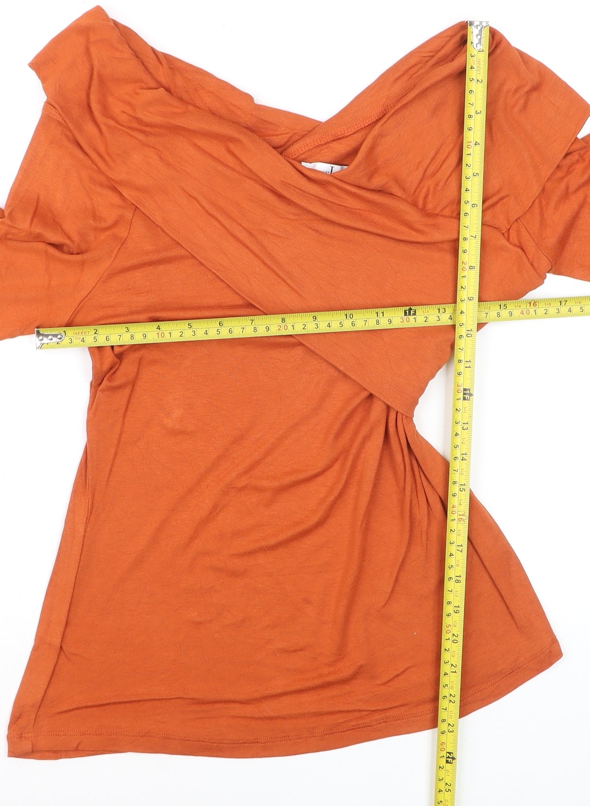 Jasper Conran Women’s Orange Off Shoulder Wrap Blouse Size 14