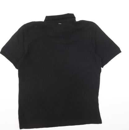 Guide London Men's Black Cotton Polo Shirt L Regular Fit