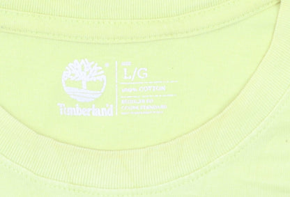 Timberland Men's Yellow Cotton Crew Neck Regular Fit T-Shirt Size L