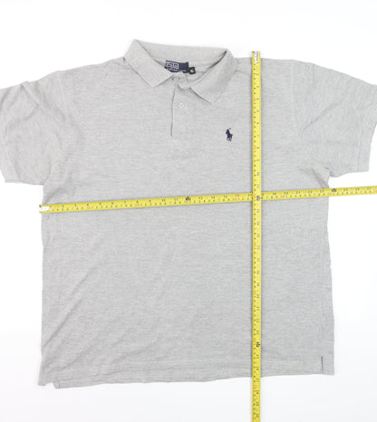 Polo Ralph Lauren Men's Grey Short Sleeve Collared Polo Shirt Size XL