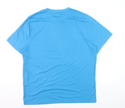 Fila Men's Blue Crew Neck Short Sleeve Polyester Blend T-Shirt Size L