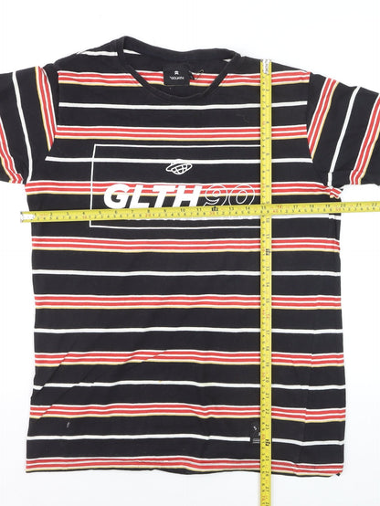 St Goliath Men's Multicoloured Striped Cotton Crew Neck T-Shirt Size S