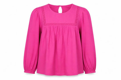 Marks & Spencer Womens Pink Long Sleeve Cotton Tunic Blouse Size S