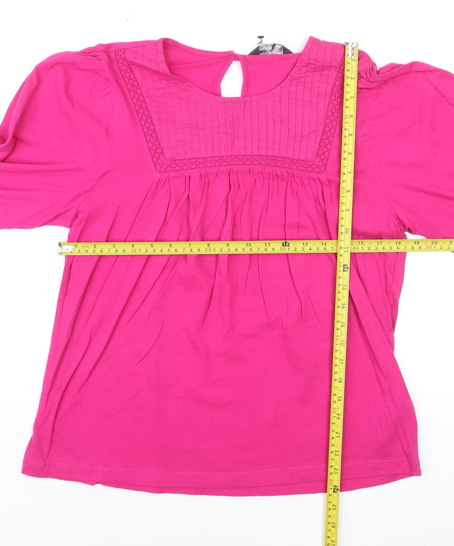 Marks and Spencer Womens Pink Long Sleeve Cotton Tunic Blouse Size S