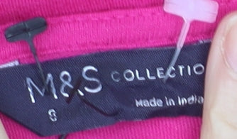 Marks and Spencer Womens Pink Long Sleeve Cotton Tunic Blouse Size S