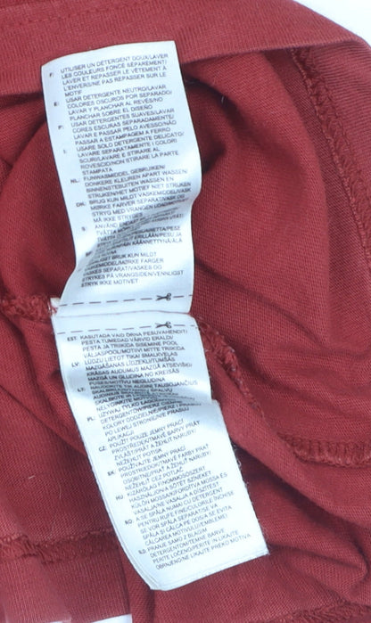 Adidas Men's Red 3-Stripes Crew Neck Cotton T-Shirt Size L