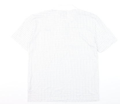 Slazenger Men’s White Check Polo Shirt L Sports Casual