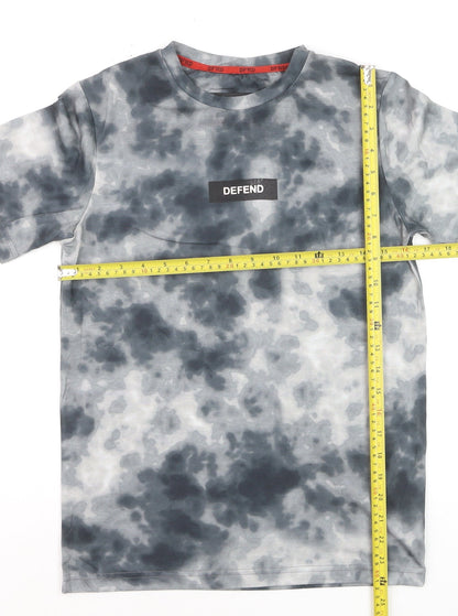 DFND Boys Grey Camo Tie-Dye Crew Neck T-Shirt 13-14 Years