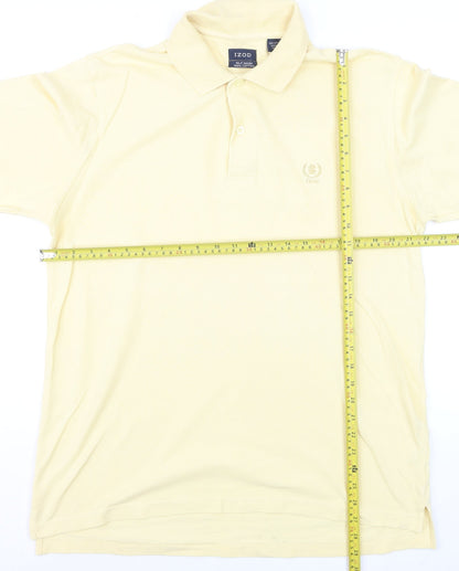 IZOD Men's Beige Cotton Polo Shirt Size M Classic Fit