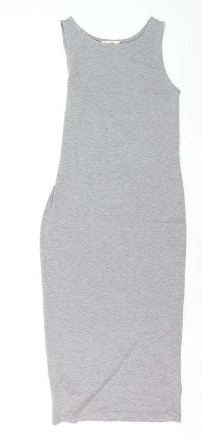 Miss Selfridge Women’s Grey Sleeveless Bodycon Midi Dress Size 10
