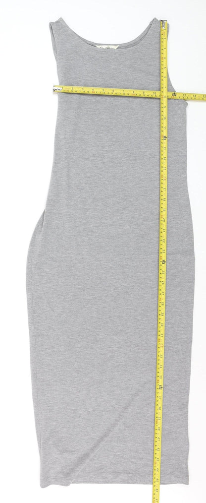 Miss Selfridge Women’s Grey Sleeveless Bodycon Midi Dress Size 10