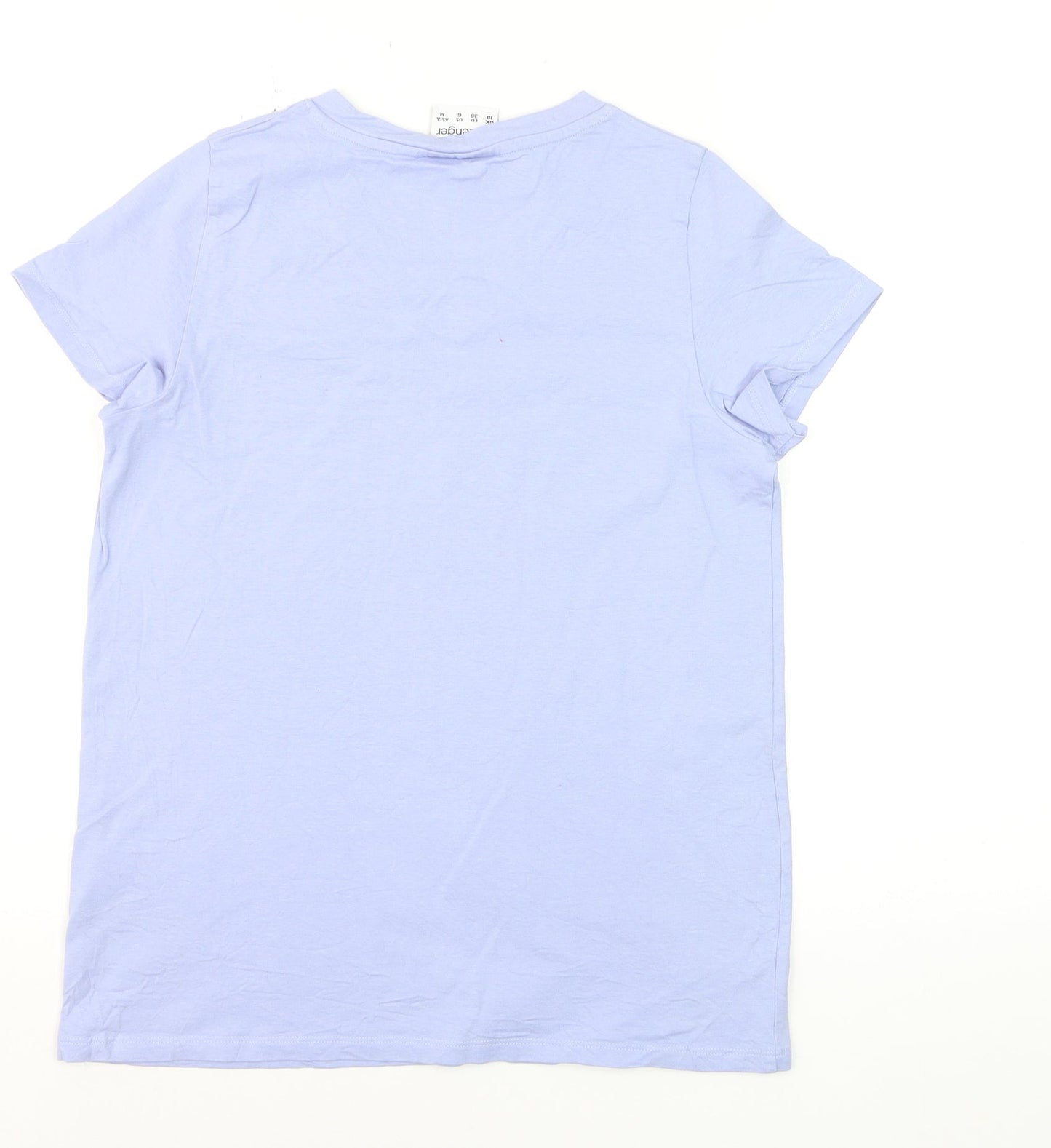 Slazenger Women's Blue V-Neck Cotton Short Sleeve T-Shirt UK 10