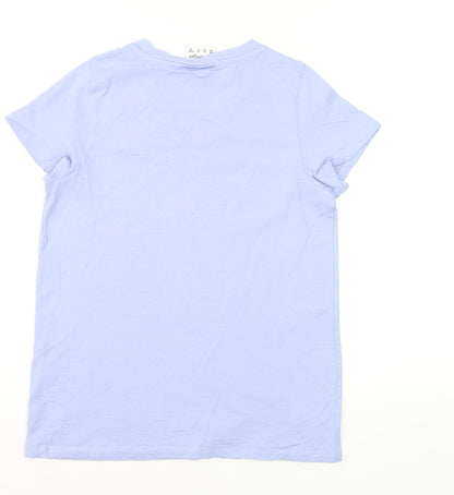 Slazenger Women's Blue V-Neck Cotton Short Sleeve T-Shirt UK 10
