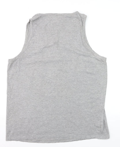 American Zone Men’s Grey Cotton Tank Top XXL Fuerteventura Graphic
