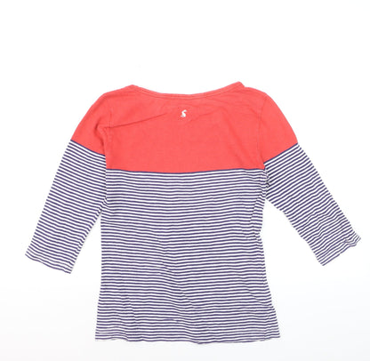 Joules Womens Multicoloured Striped 3/4 Sleeve Cotton T-Shirt Size 12
