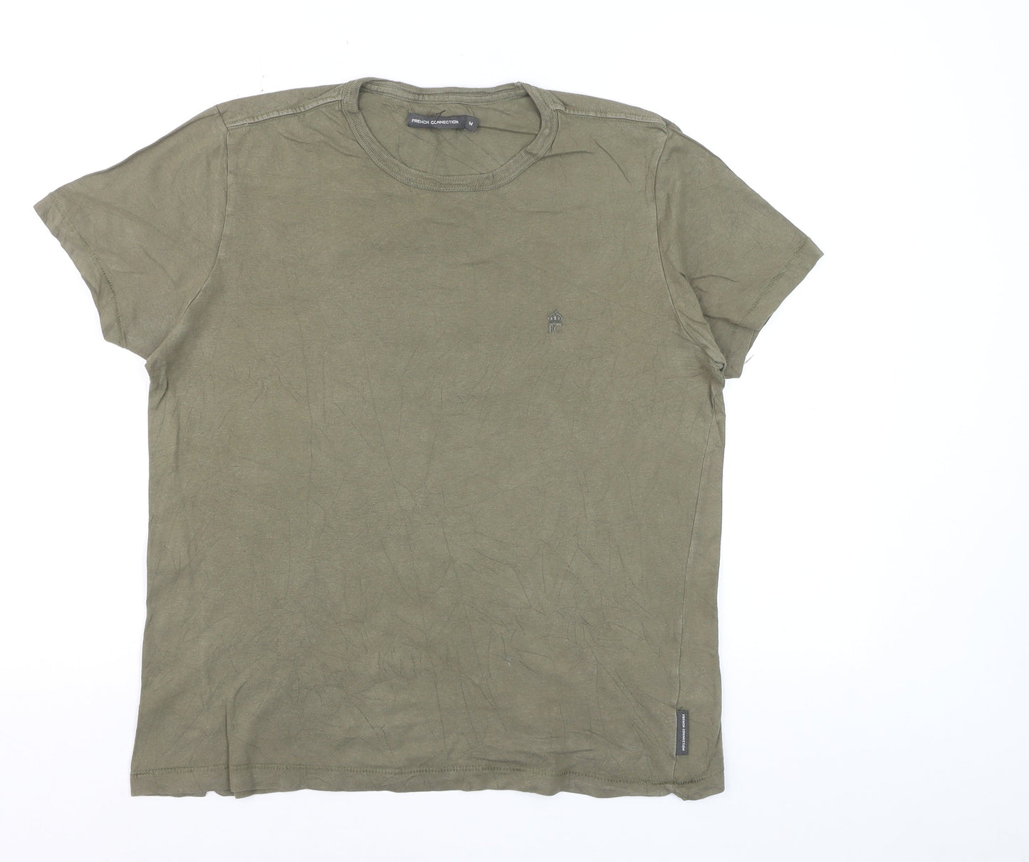 French Connection Men's Green M Crew Neck Cotton T-Shirt