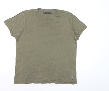 French Connection Men's Green M Crew Neck Cotton T-Shirt