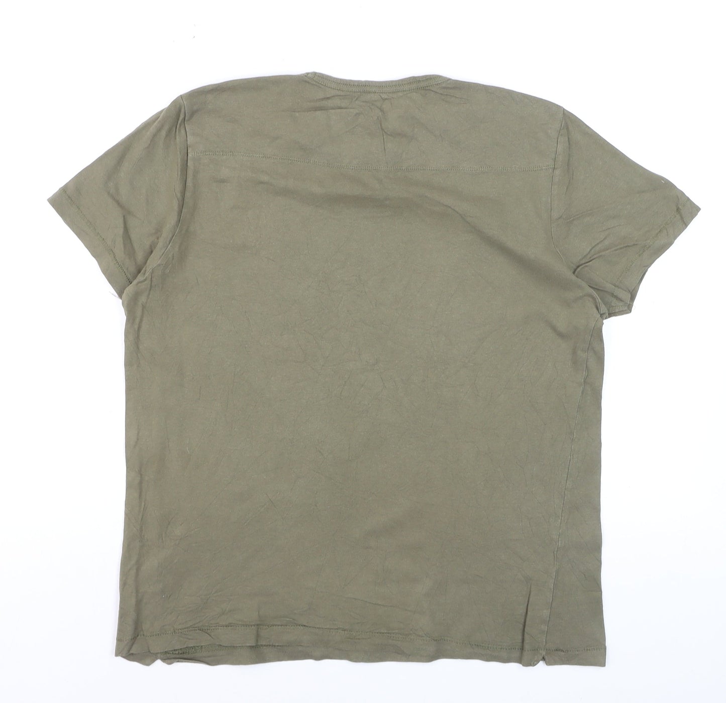French Connection Men's Green M Crew Neck Cotton T-Shirt