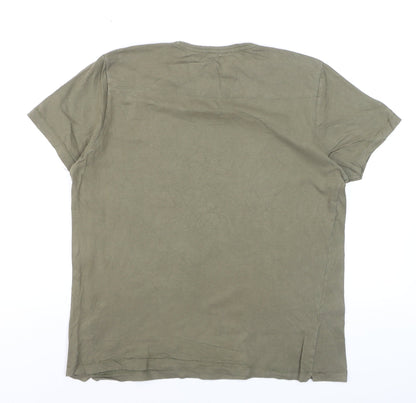 French Connection Men's Green M Crew Neck Cotton T-Shirt