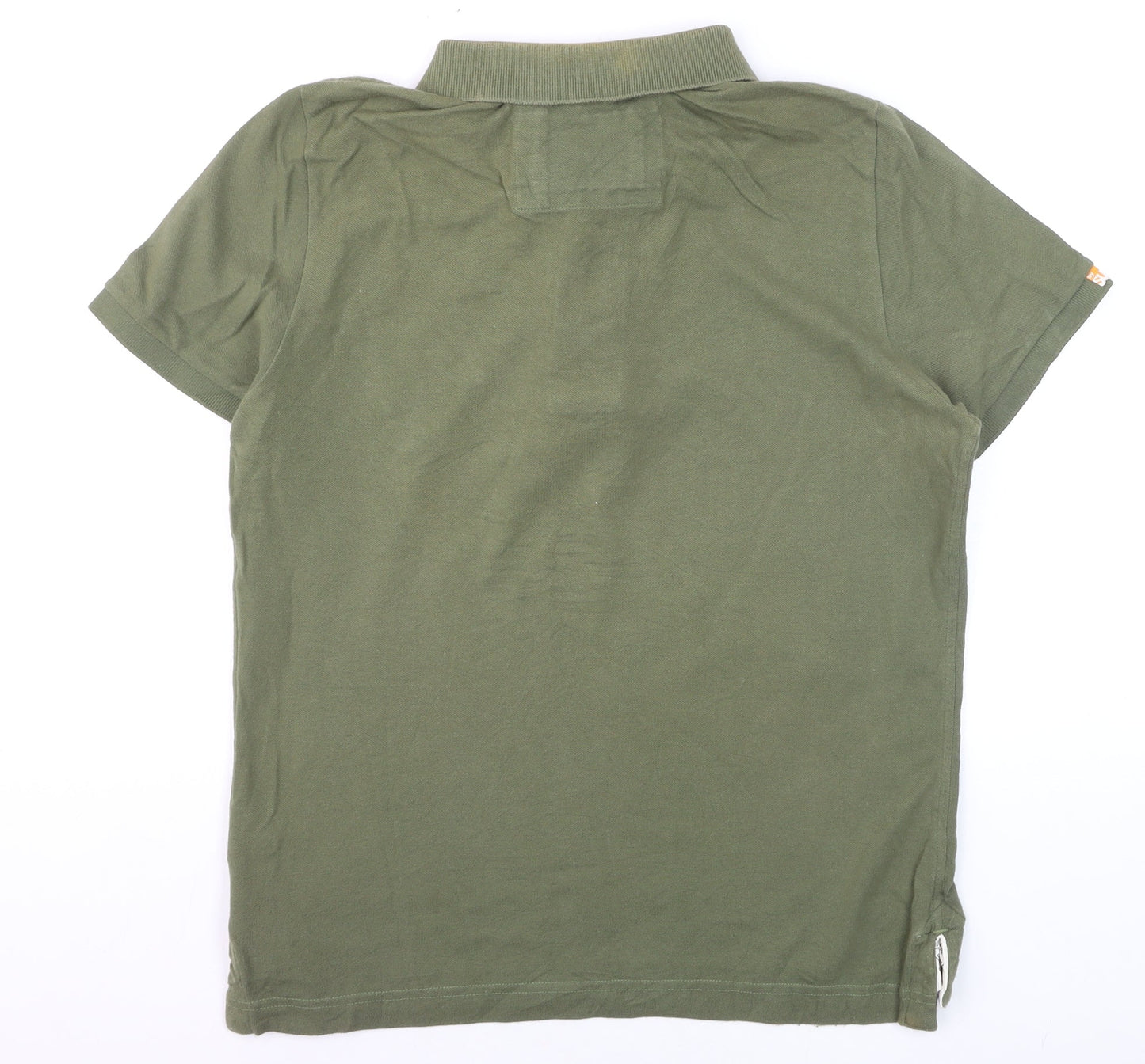 Superdry Men's Green Cotton Polo Shirt M Embroidered Preppy Style