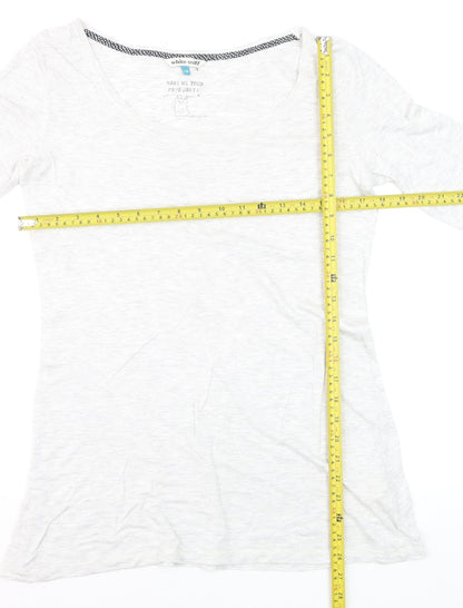 White Stuff Women's White Long Sleeve Cotton Jersey T-Shirt Size 12
