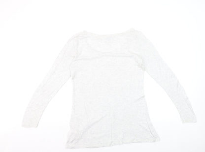 White Stuff Women's White Long Sleeve Cotton Jersey T-Shirt Size 12