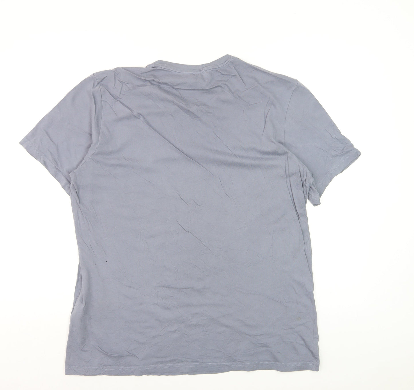 Emporio Armani Men's Blue Crew Neck Cotton T-Shirt Size L
