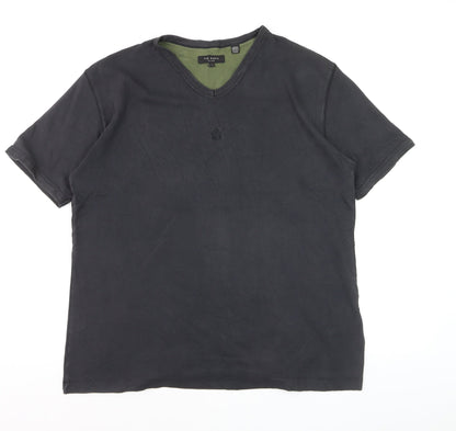 Ted Baker Men's Black V-Neck Short Sleeve T-Shirt Size L Cotton