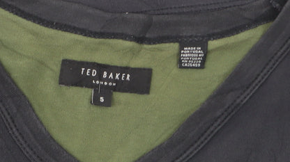 Ted Baker Men's Black V-Neck Short Sleeve T-Shirt Size L Cotton