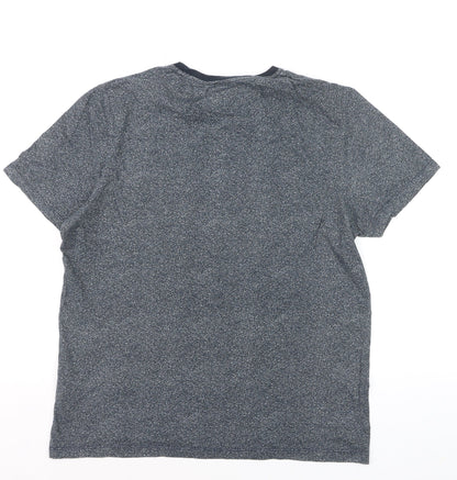 Ted Baker Men Blue Crew Neck Short Sleeve Cotton T-Shirt Size L