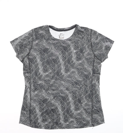 Nike Women's Black Dri-Fit Running T-Shirt Size L Lightweight Activewear Top