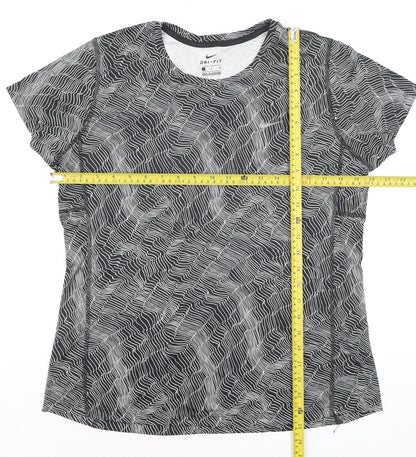 Nike Women's Black Dri-Fit Running T-Shirt Size L Lightweight Activewear Top