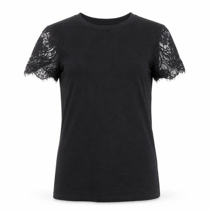ASOS DESIGN Women’s Black Lace Sleeve Maternity T-Shirt Size 10