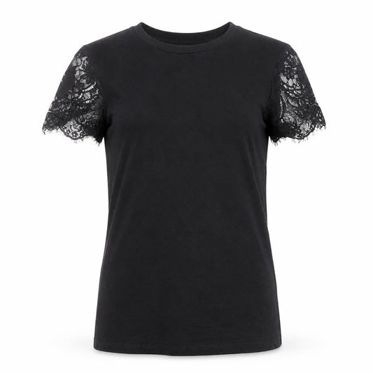 ASOS DESIGN Women’s Black Lace Sleeve Maternity T-Shirt Size 10