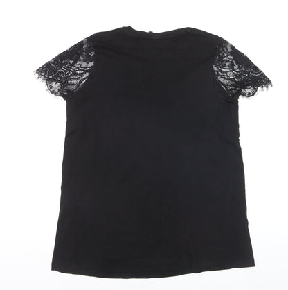 ASOS DESIGN Women’s Black Lace Sleeve Maternity T-Shirt Size 10