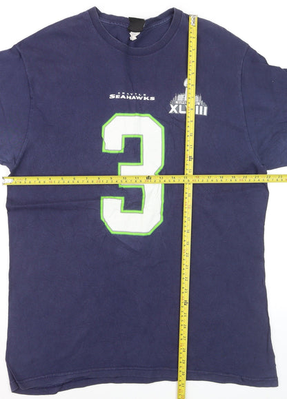 NFL Team Apparel Men’s Blue Seahawks #3 Graphic T-Shirt Size L