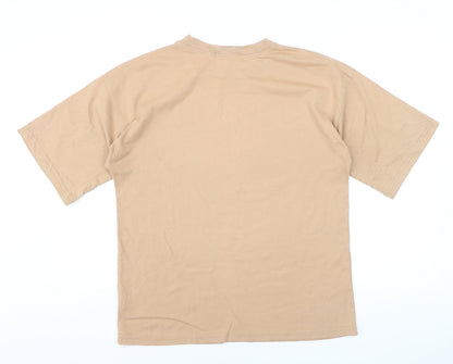 Missguided Women's Beige Basic Crew Neck Short Sleeve T-Shirt UK 8